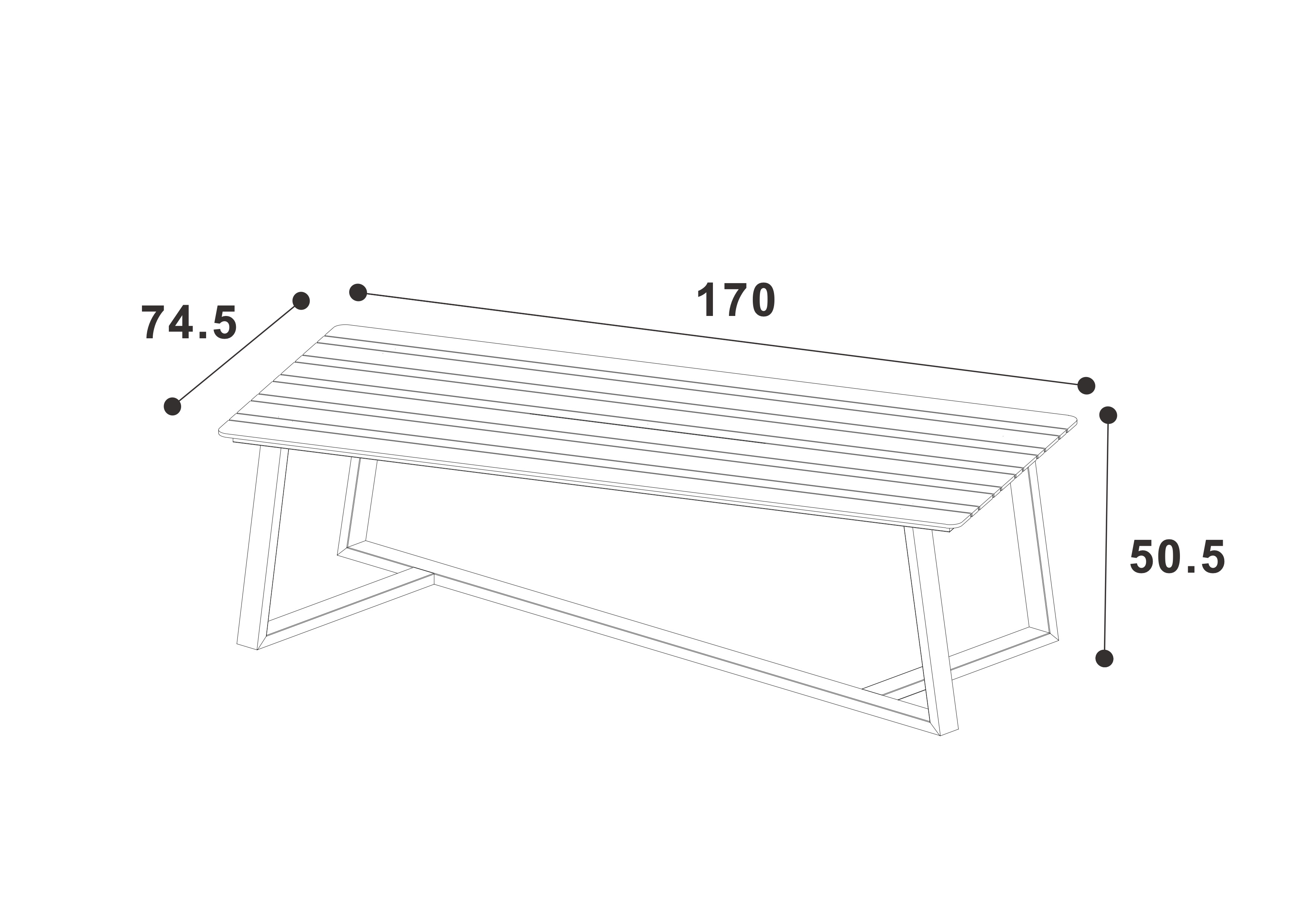Alora 3 Seat Lounge Set dimensions